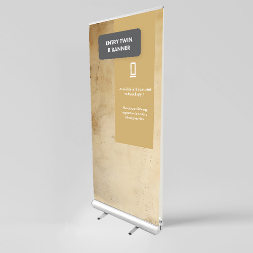 Oboustranný roll up Entry Twin R Banner s tiskem