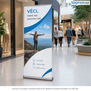 Oboustranný roll up s tiskem – Lifestyle – AI vizualizace
