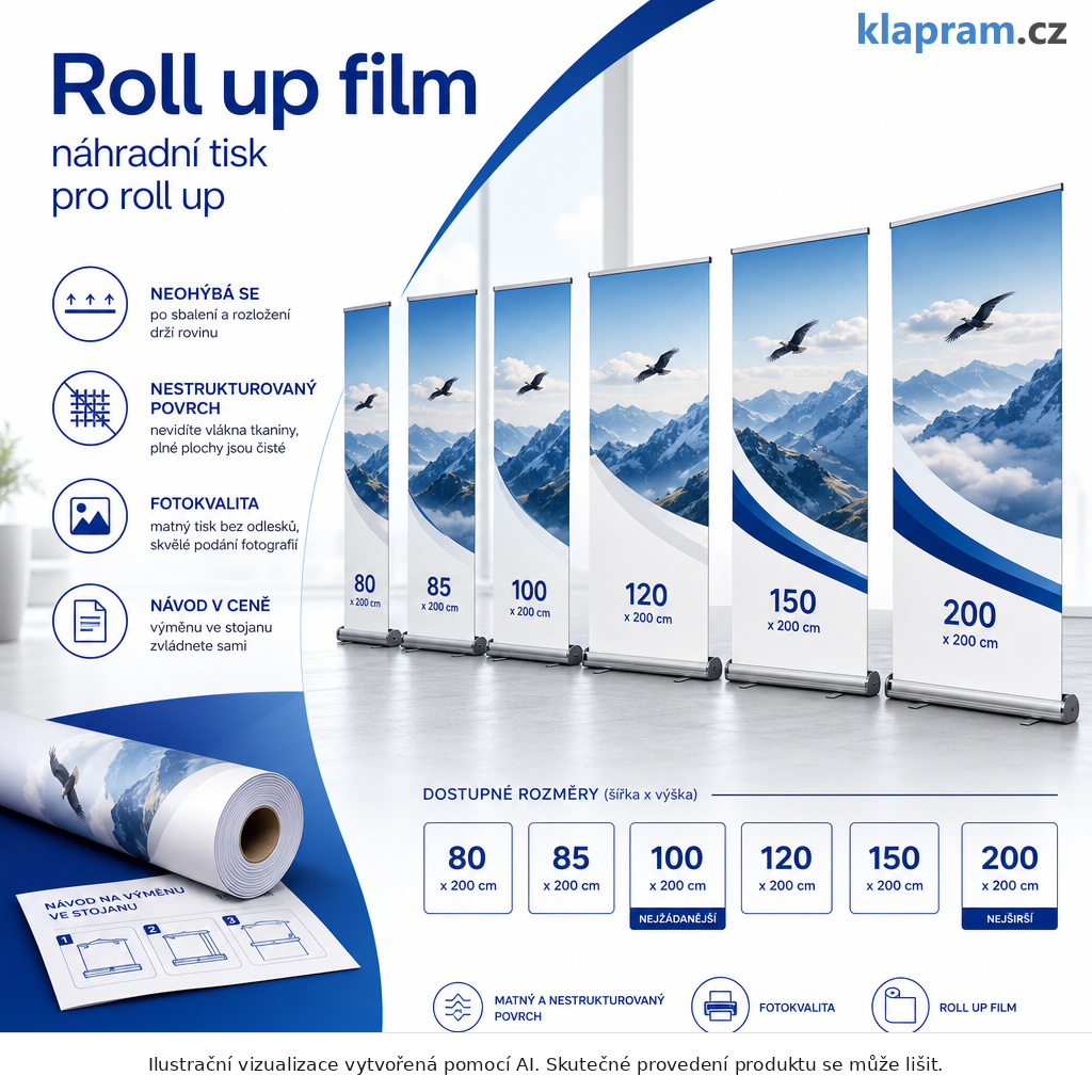 Roll up film – náhradní tisk pro roll up