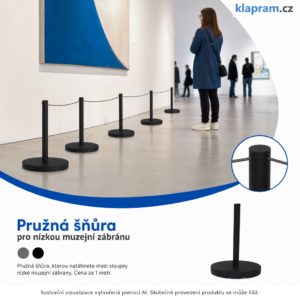 Pružná šňůra pro nízkou muzejní zábranu (cena za metr) – Lifestyle – AI vizualizace
