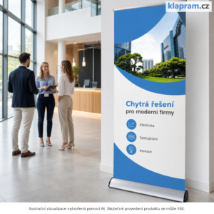 Roll up Cassette R Banner s vyměnitelnou kazetou – Lifestyle – AI vizualizace