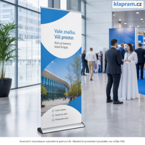 Roll up Classic R Banner s tiskem – Lifestyle – AI vizualizace