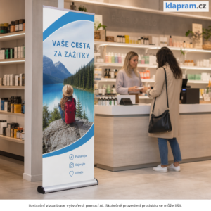 Roll up Standard R Banner s tiskem – Lifestyle – AI vizualizace