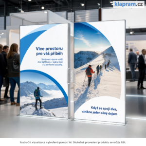 Spojovací spona 180° k LED lightboxu (pár) – Lifestyle – AI vizualizace