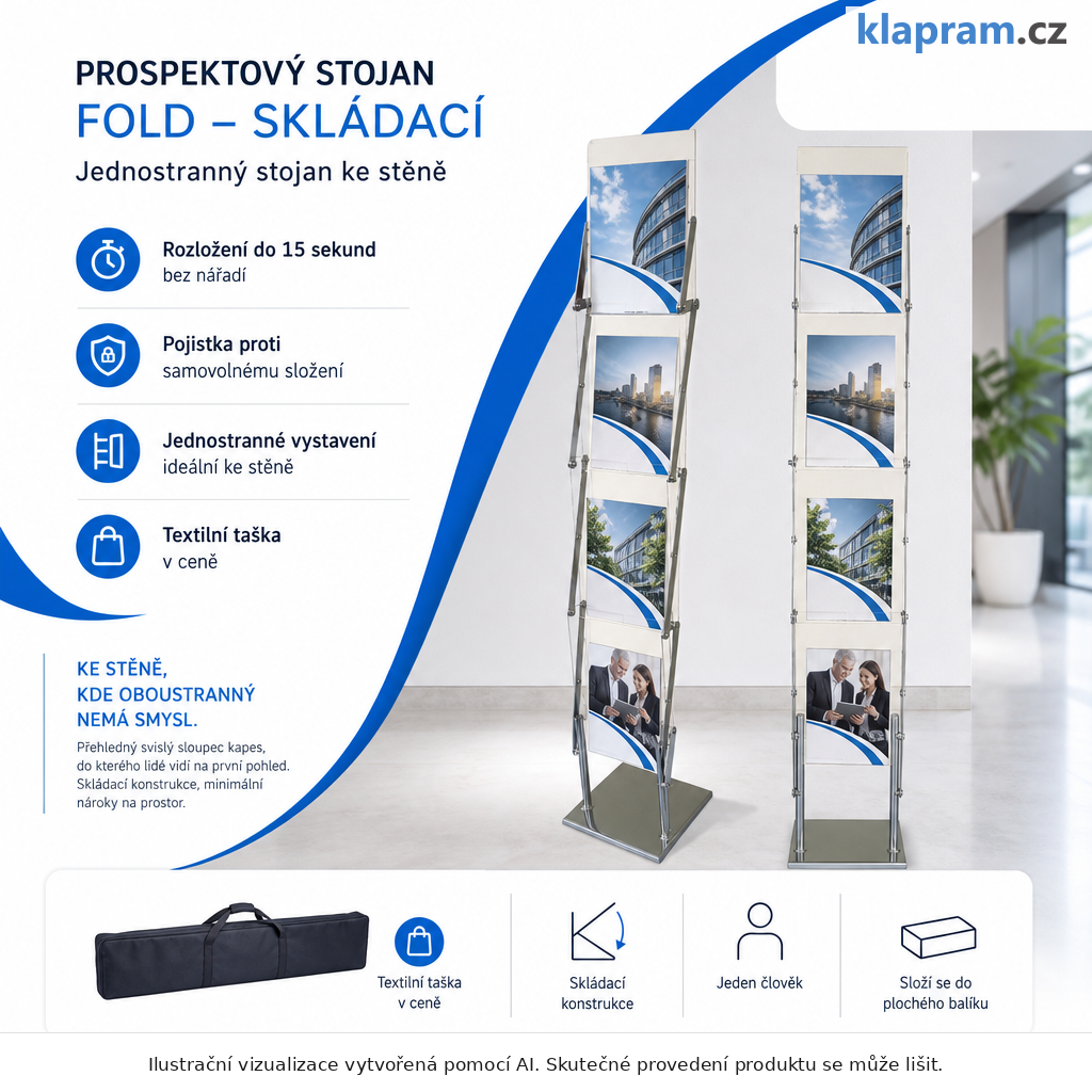 Prospektový stojan na letáky FOLD – skládací