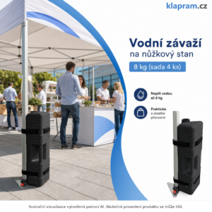 Vodní závaží na nůžkový stan 8 kg (sada 4 ks) – Lifestyle – AI vizualizace